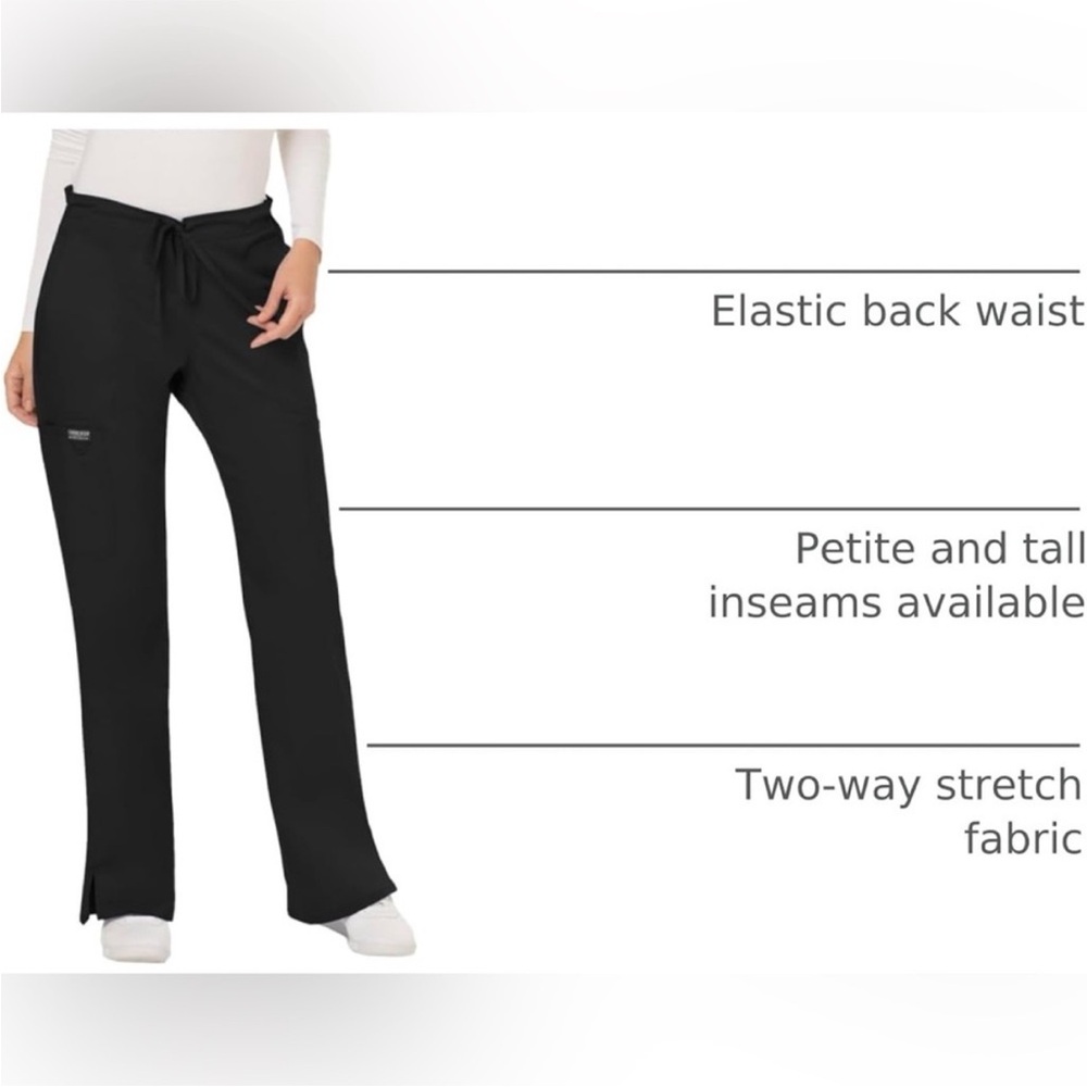 Cherokee Black Scrub Pants Workwear Revolution MidRise Pant - Picture 4 of 4